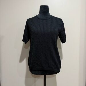 Vintage Pendleton Black Textured Short Sleeve Sweater